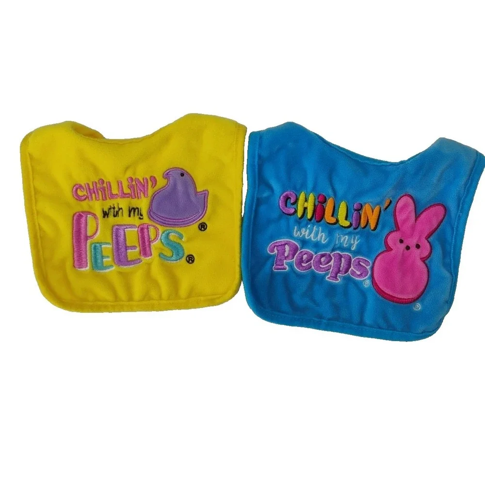 Chillin' With My Peeps 2pc Bib Set NWOT‎ Infant Baby
